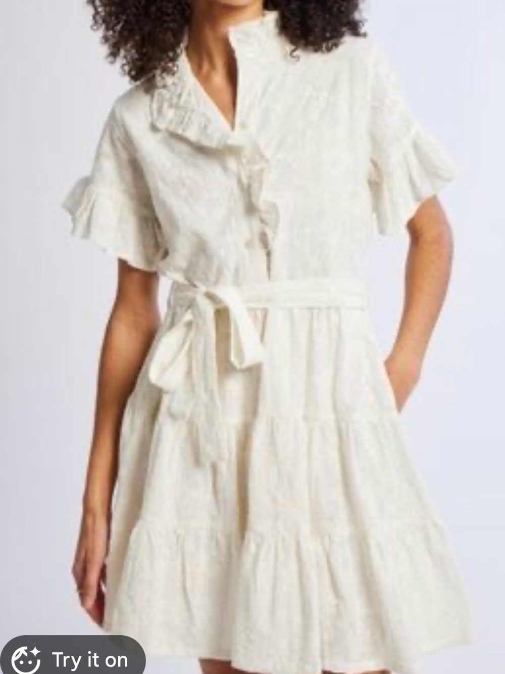 Mille Resort travel Violetta Mini Dress in Cream